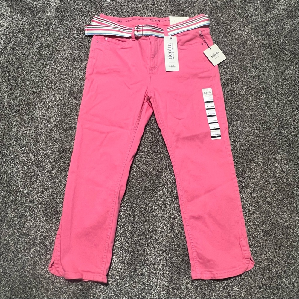 Rafaella Womens 8 Weekend Slim Pink Capri Pants